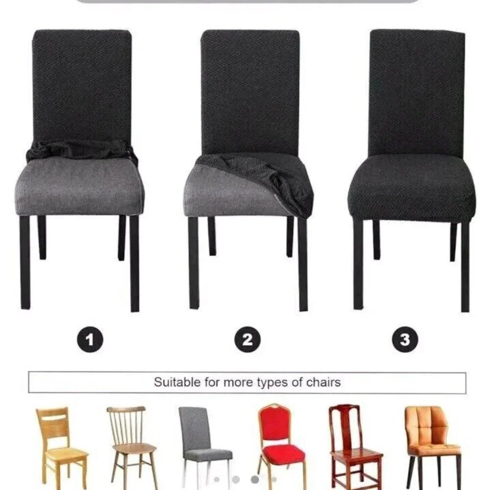 Waterproof Elastic Jacquard Parsons Chair Covers For Dining Room Chai